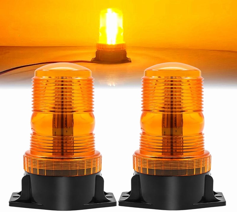 NWpangu Amber Beacons LED Strobe Warning Light Emergency Flashing Light Roof Safety Light for Forklift Truck Engineering Vehicles Boat Bus, 2pcs - Image 1